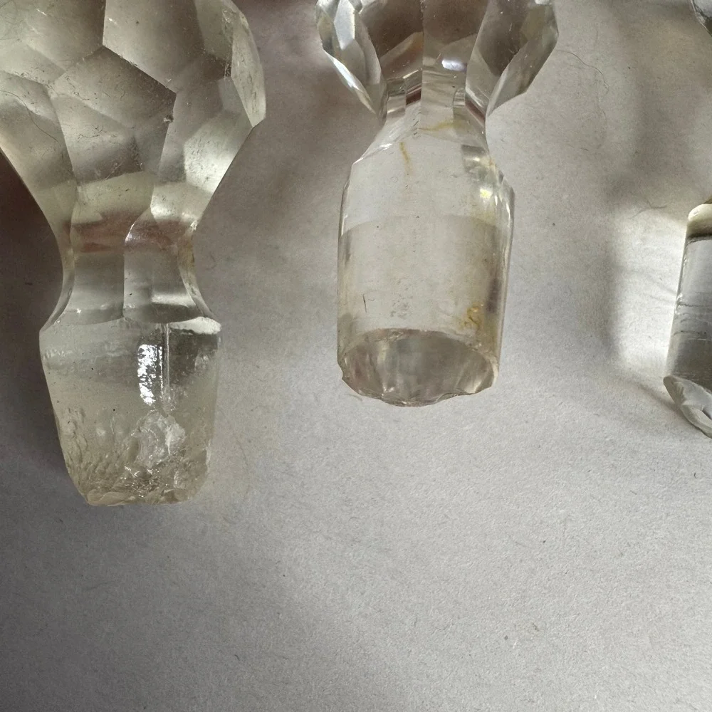 Vintage Clear Cut Glass Decanter Stoppers Lot of 5 Replacement Parts Mixed Style